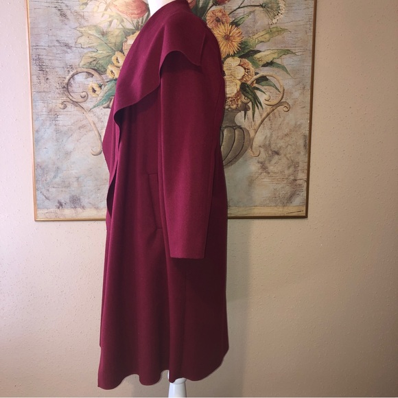 Sz M Chicwish Free Myself Woolblend Deep Red Coat - Picture 11 of 16